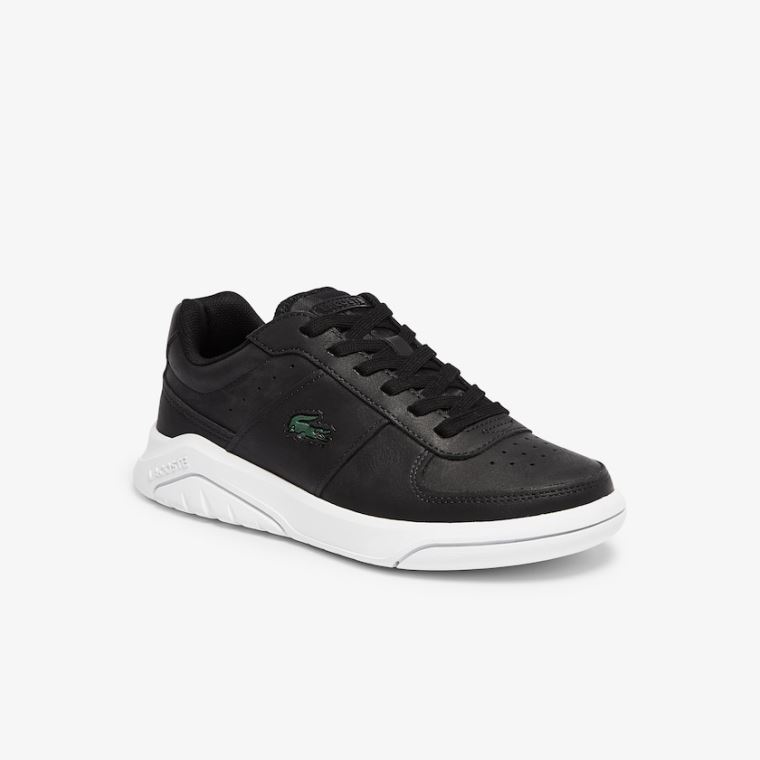 Lacoste Game Advance Couro and Sintético Sneakers Pretas Branco | hTGlcFYs