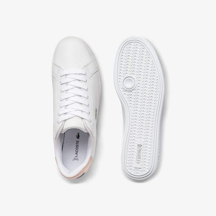 Lacoste Graduate Couro Sneakers Branco Luz Laranja | XbZZRK5z