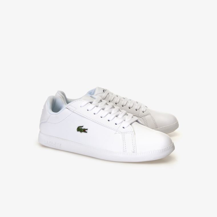 Lacoste Graduate Tonal Couro Sneakers Branco | zTx88u8g