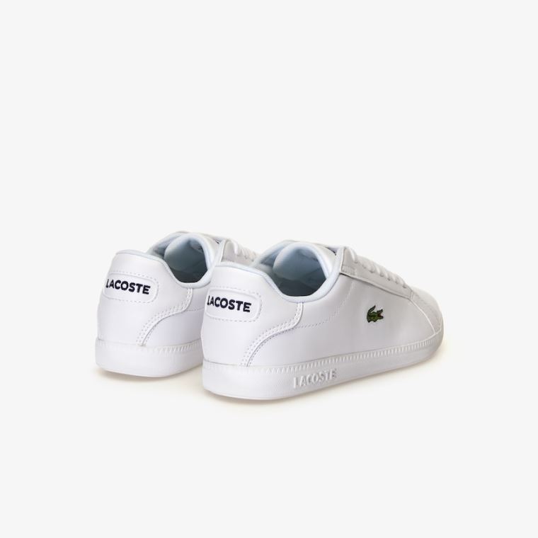 Lacoste Graduate Tonal Couro Sneakers Branco | zTx88u8g