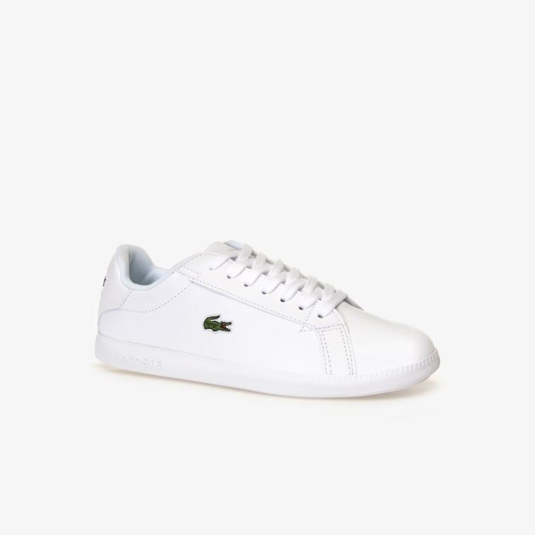 Lacoste Graduate Tonal Couro Sneakers Branco | zTx88u8g