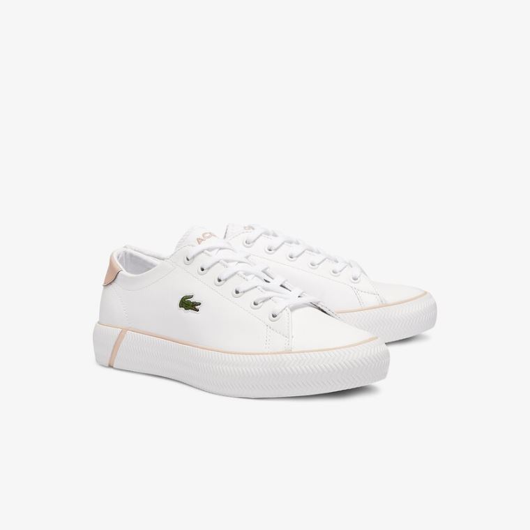 Lacoste Gripshot BL Couro and Sintético Sneakers Branco Rosa | EajiR3FC