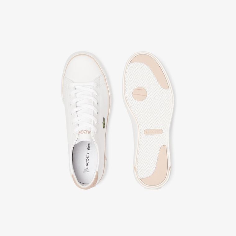 Lacoste Gripshot BL Couro and Sintético Sneakers Branco Rosa | EajiR3FC