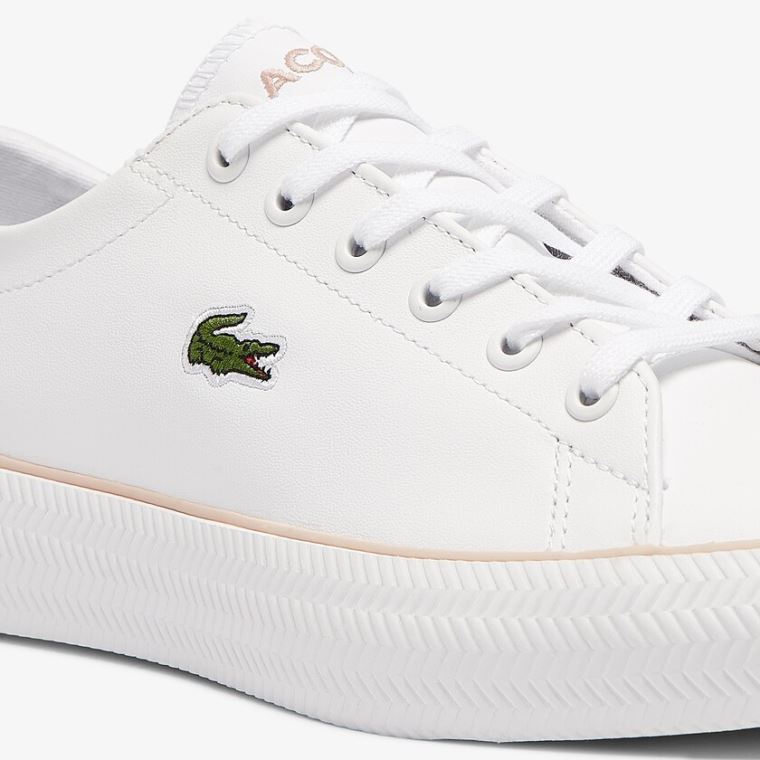 Lacoste Gripshot BL Couro and Sintético Sneakers Branco Rosa | EajiR3FC