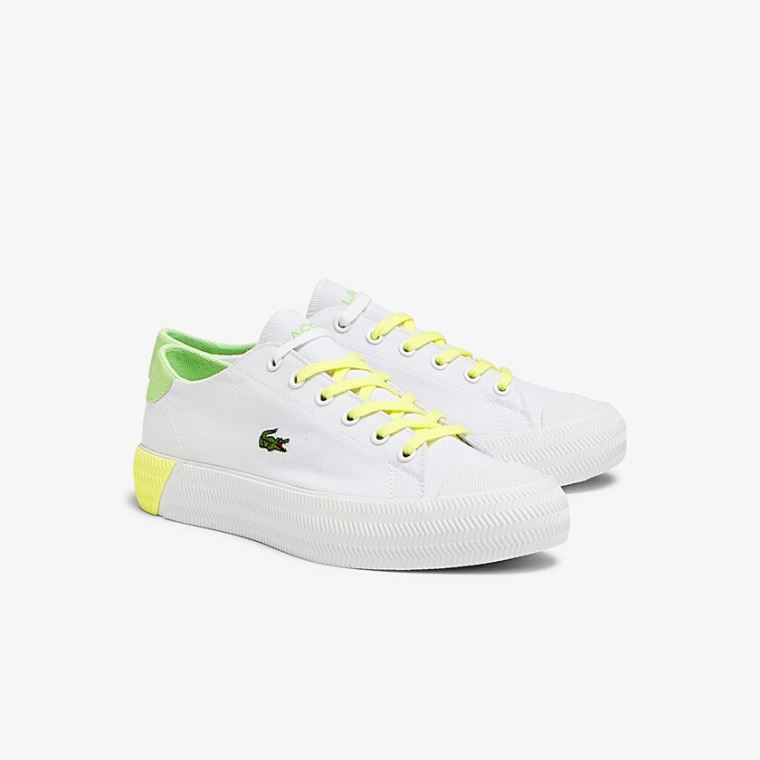 Lacoste Gripshot Lona and Couro Sneakers Branco Luz Amarelas | FkWBp3fT