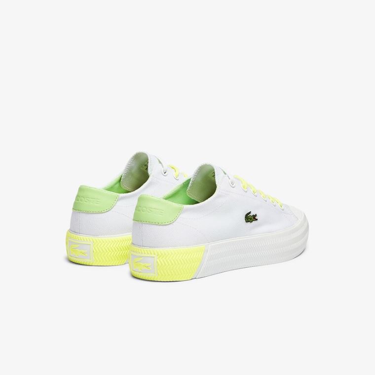 Lacoste Gripshot Lona and Couro Sneakers Branco Luz Amarelas | FkWBp3fT