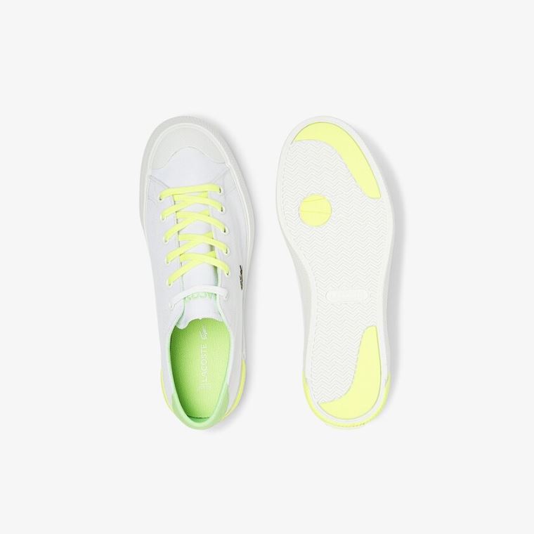 Lacoste Gripshot Lona and Couro Sneakers Branco Luz Amarelas | FkWBp3fT