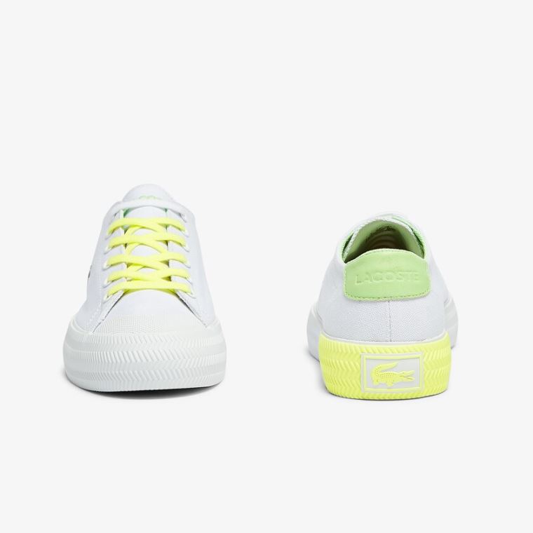 Lacoste Gripshot Lona and Couro Sneakers Branco Luz Amarelas | FkWBp3fT