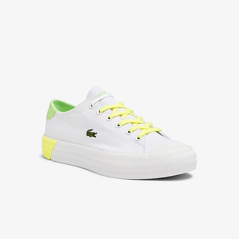 Lacoste Gripshot Lona and Couro Sneakers Branco Luz Amarelas | FkWBp3fT