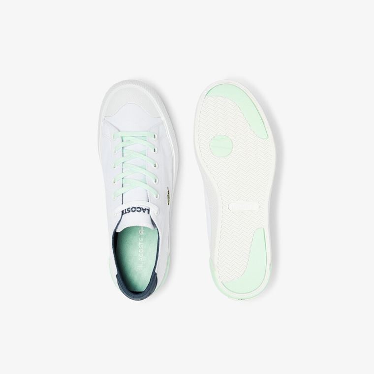 Lacoste Gripshot Lona and Couro Sneakers Branco Luz Azuis | trP5FNWw