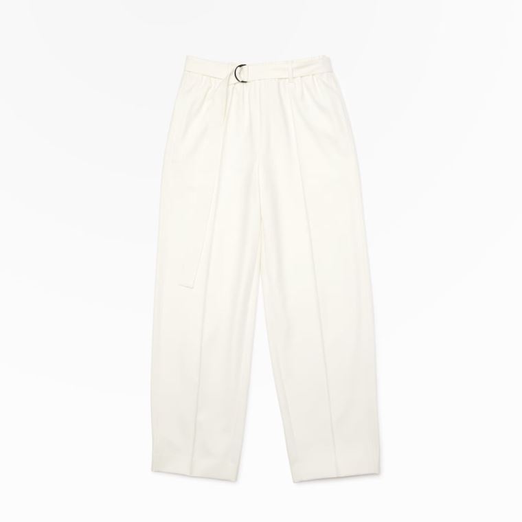 Lacoste High-Waisted Flared Wool Blend Pants Branco | HjGTLvtd