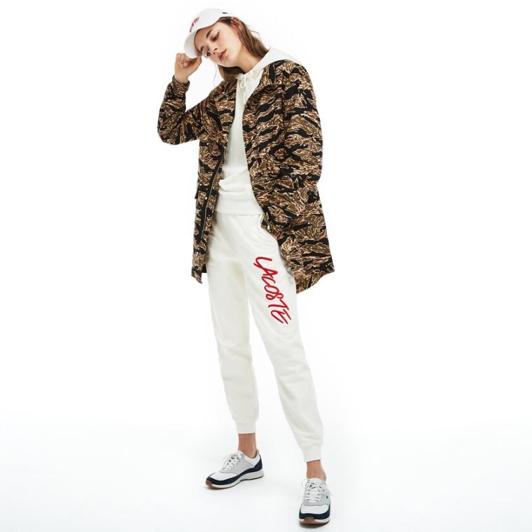 Lacoste LIVE Camouflage Parka Pretas Branco | hZzCYaAS