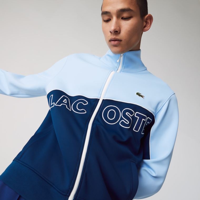 Lacoste LIVE Colorblock Neoprene Tracksuit Jacket Azuis | fUmMAvcl