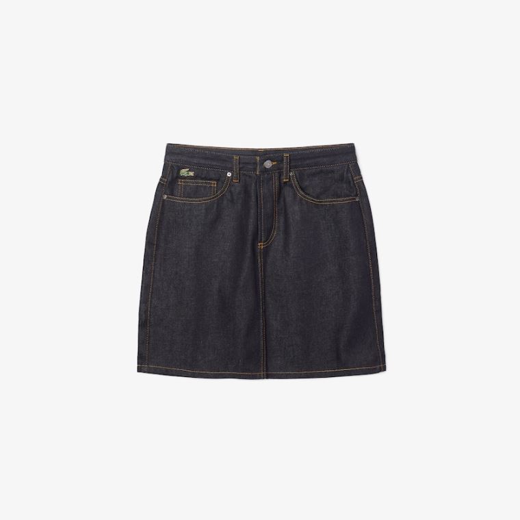 Lacoste LIVE Dark Denim Mini-Skirt Azuis | NYcF2GXP