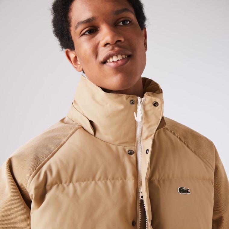 Lacoste LIVE Encapuzado Curta Jacket Bege | Cl9iM93M