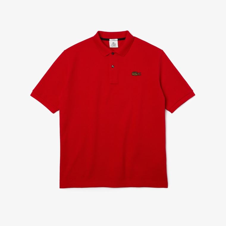 Lacoste LIVE Loose Fit Algodão Piqué Polo Shirt Vermelhas | 94ORvjnj