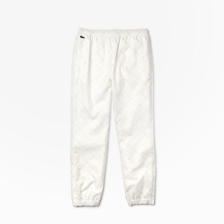 Lacoste LIVE Print Tracksuit Pants Branco Bege | dVvHWLcF