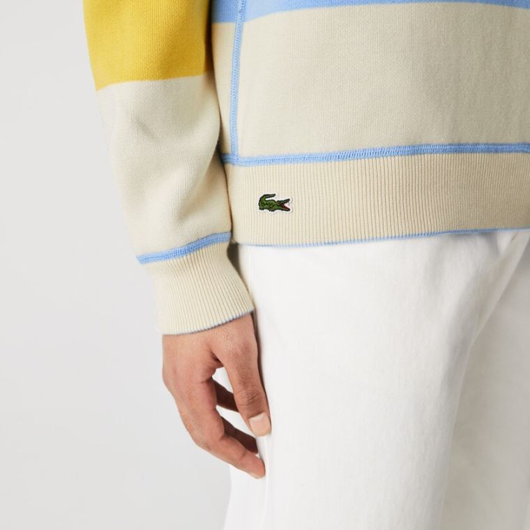 Lacoste LIVE Reversible Algodão Moletom Azuis Branco | NathF7CB