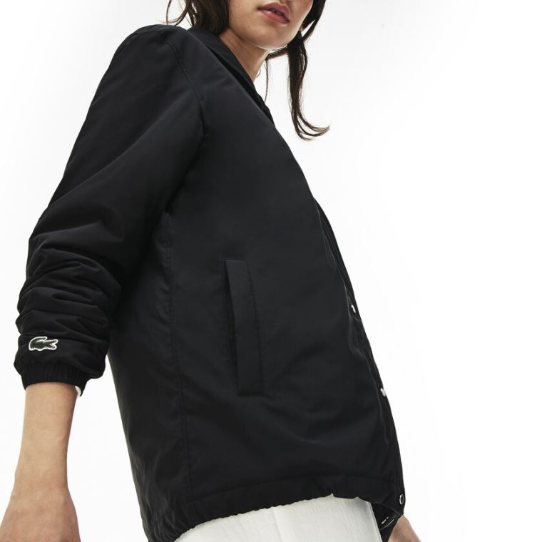 Lacoste LIVE Signature Taffeta Jacket Pretas | QopYLIj6