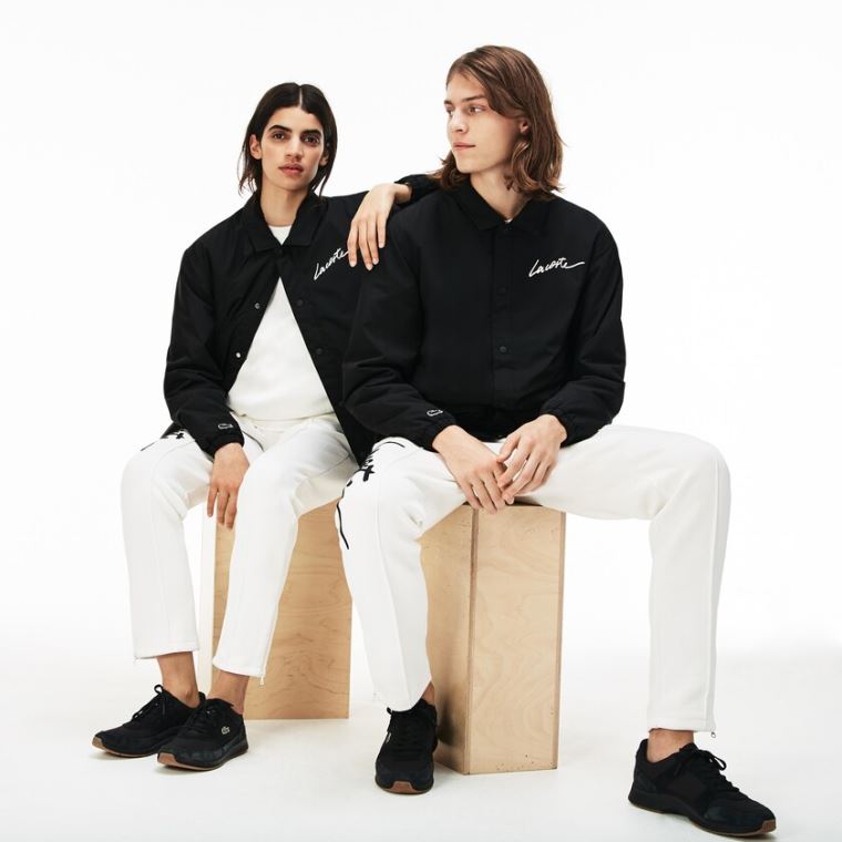 Lacoste LIVE Signature Taffeta Jacket Pretas | QopYLIj6