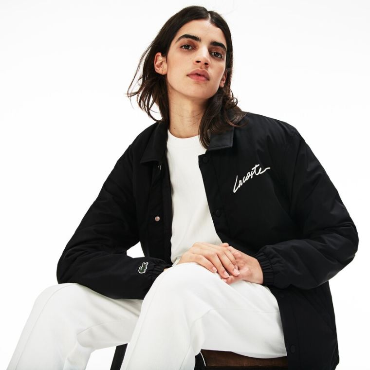 Lacoste LIVE Signature Taffeta Jacket Pretas | QopYLIj6