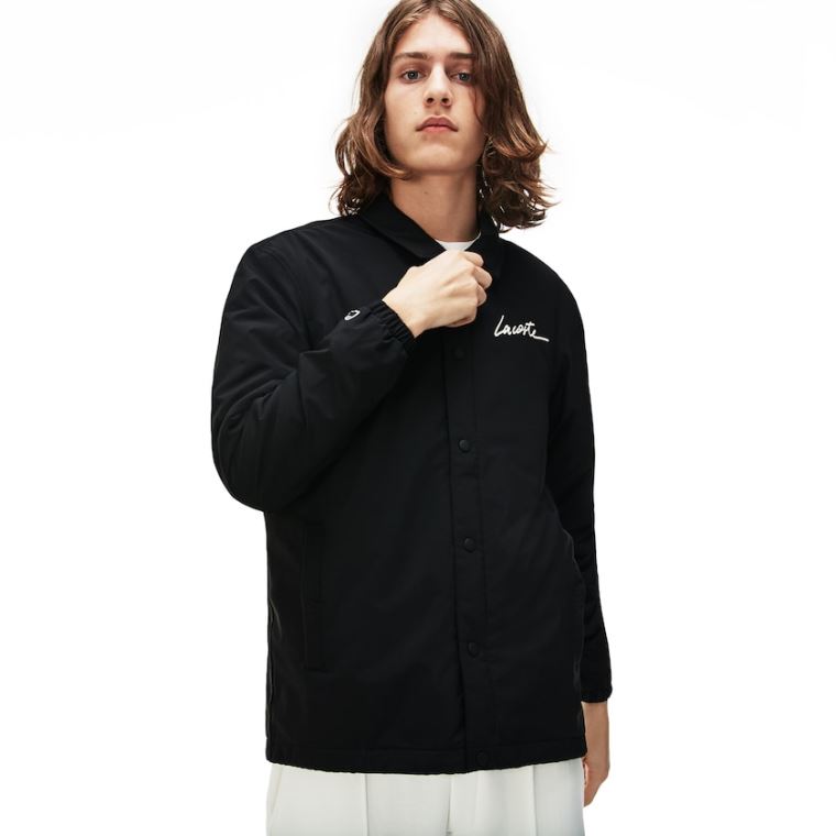 Lacoste LIVE Signature Taffeta Jacket Pretas | QopYLIj6