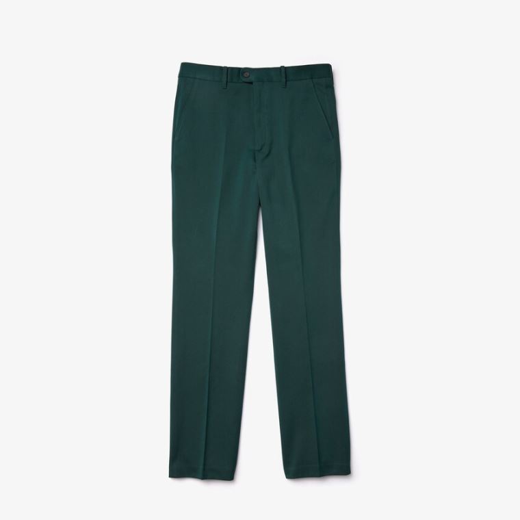 Lacoste LIVE Standard Fit Algodão Lona Suit Pants Verdes | 8lLGk3NZ