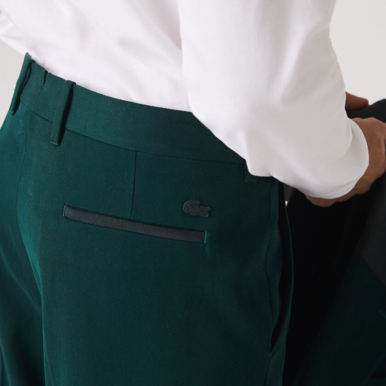 Lacoste LIVE Standard Fit Algodão Lona Suit Pants Verdes | 8lLGk3NZ