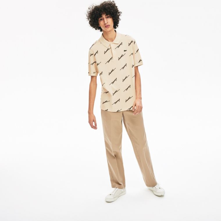 Lacoste LIVE Standard Fit Print Algodão Piqué Polo Shirt Cinzentas | fgZwl7fZ