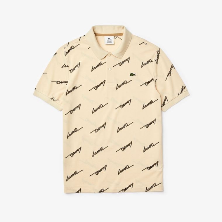 Lacoste LIVE Standard Fit Print Algodão Piqué Polo Shirt Cinzentas | fgZwl7fZ