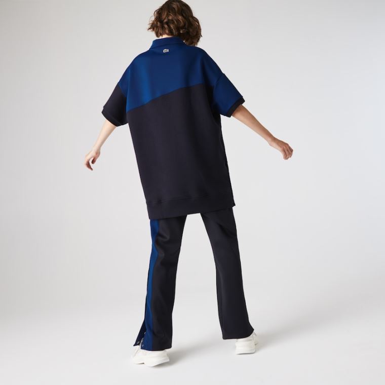 Lacoste LIVE Two-Tone Fleece And Neoprene Polo Vestidos Azul Marinho Azuis Azuis | ZHPCNRf6