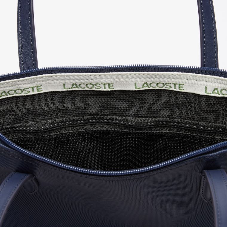 Lacoste L.12.12 Concept Small Zip Tote Bag Azul Marinho Azuis | ENVJH8PN