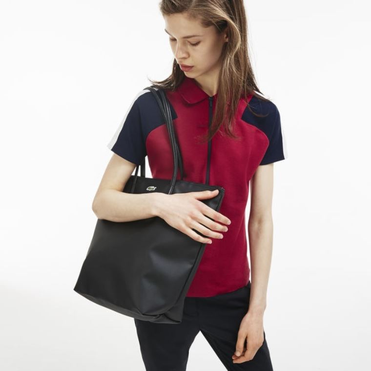 Lacoste L.12.12 Concept Vertical Zip Tote Bag Pretas | DOGskNxX