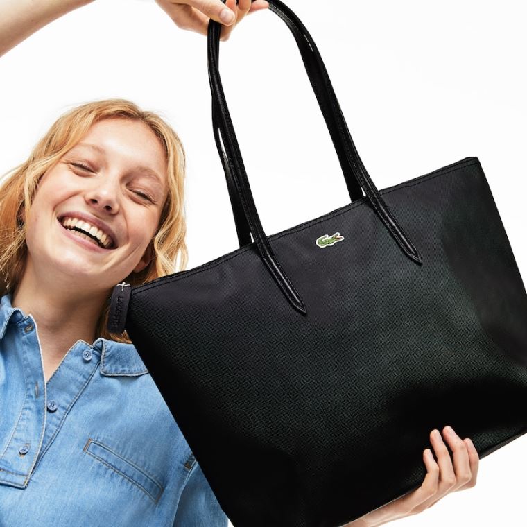 Lacoste L.12.12 Concept Zip Tote Bag Pretas | RlAl0fMS