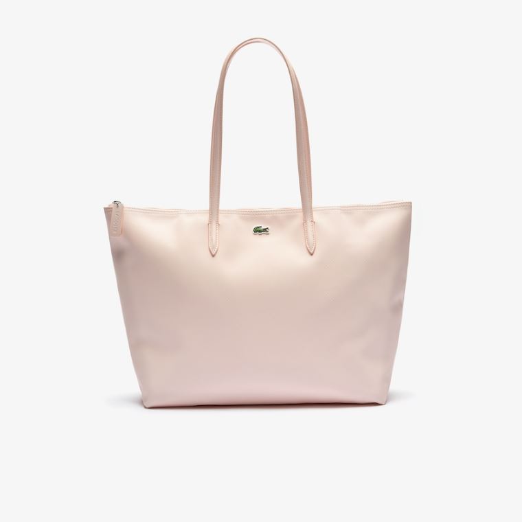 Lacoste L.12.12 Concept Zip Tote Bag Rosa | FQHxuBUG