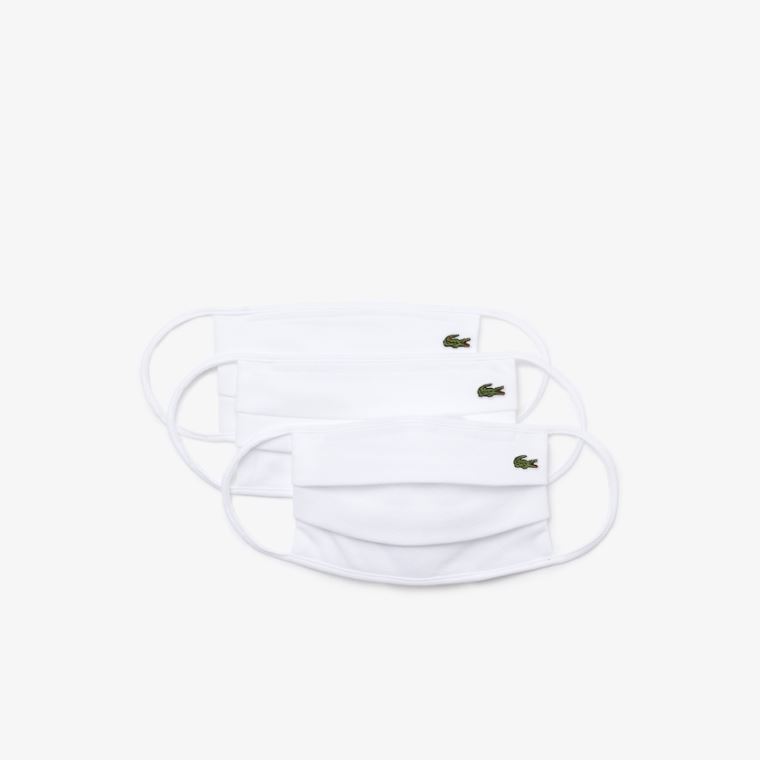 Lacoste L.12.12 Pack of 3 Face Máscaras with Box Branco | QEfsaxhZ