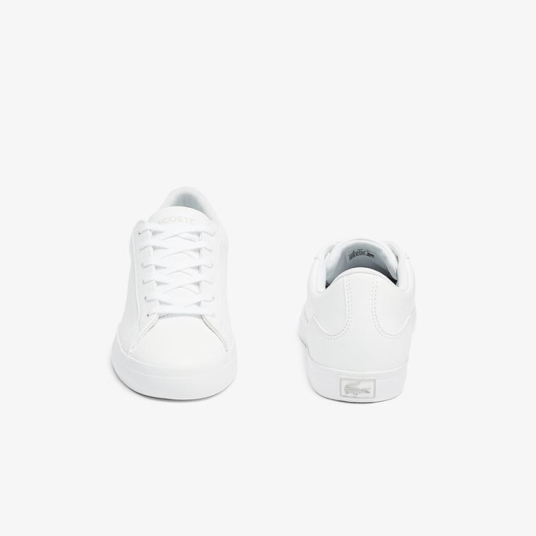 Lacoste Lerond BL Couro and Sintético Sneakers Branco | mmH2BUIB