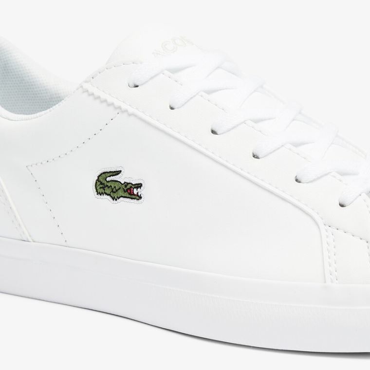 Lacoste Lerond BL Couro and Sintético Sneakers Branco | mmH2BUIB