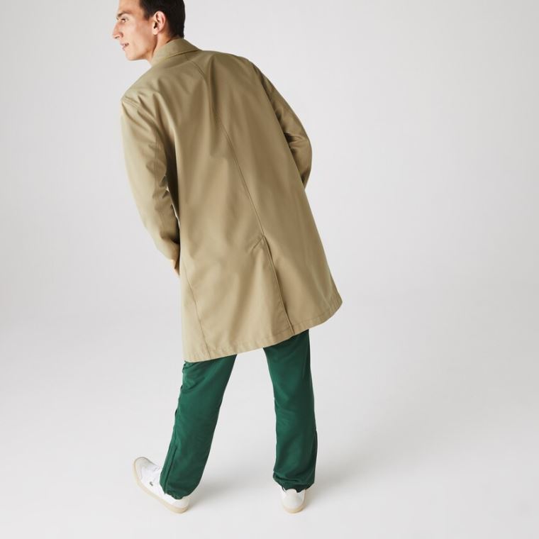 Lacoste Leves Agua-Resistant Reversible Twill Coat Bege Amarelas | j1pRWkYc