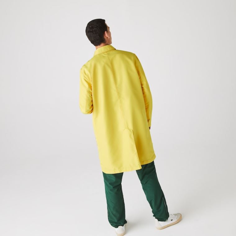 Lacoste Leves Agua-Resistant Reversible Twill Coat Bege Amarelas | j1pRWkYc