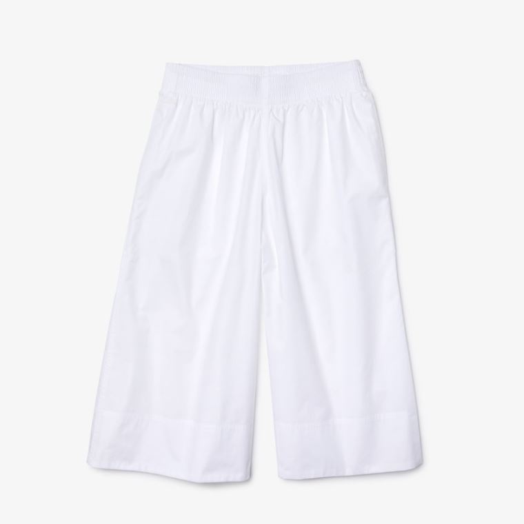 Lacoste Light Algodão Poplin Culottes Branco | RXhCE2fp