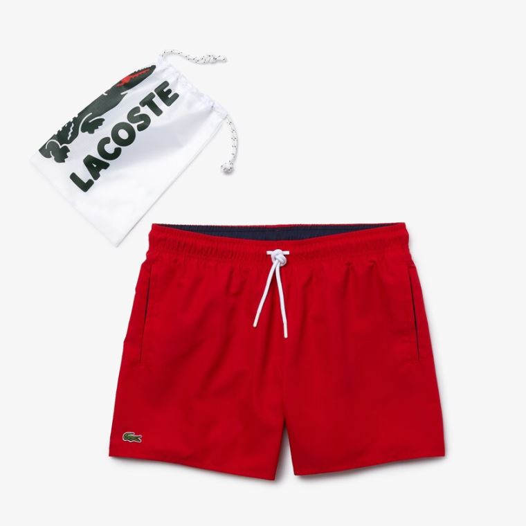 Lacoste Light Quick-Dry Swim Shorts Vermelhas Azul Marinho Azuis | QK4zplTM