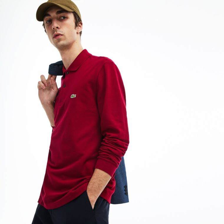 Lacoste Long-Sleeve Classicos Fit L.12.12 Polo Vermelhas Escuro | tXyMtKRe