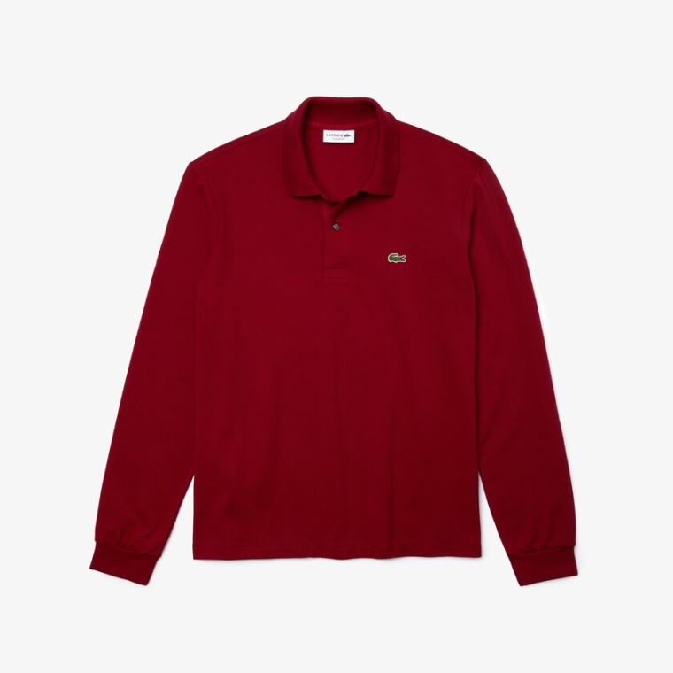 Lacoste Long-Sleeve Classicos Fit L.12.12 Polo Vermelhas Escuro | tXyMtKRe