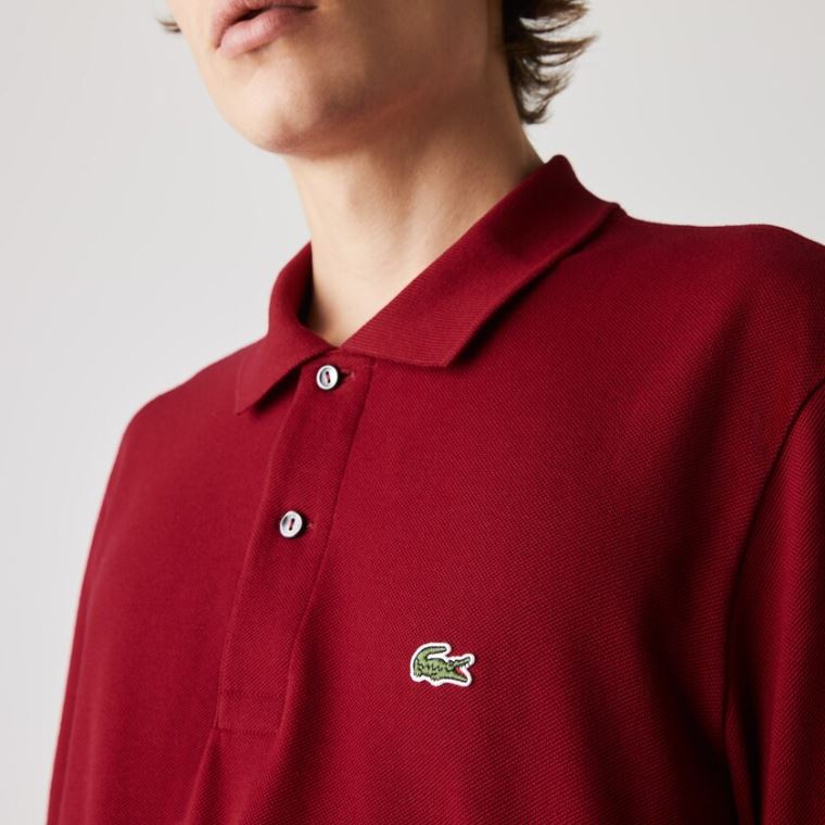 Lacoste Long-Sleeve Classicos Fit L.12.12 Polo Vermelhas Escuro | tXyMtKRe