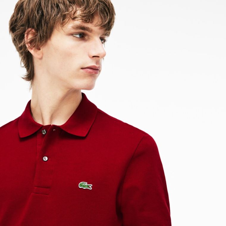 Lacoste Long-Sleeve Classicos Fit L.12.12 Polo Vermelhas Escuro | tXyMtKRe