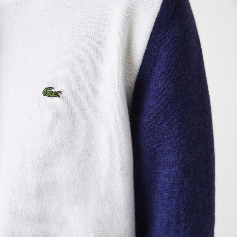 Lacoste Made In France Tricolour Wool Moletom Vestidos Branco Azuis Vermelhas | iu7Tnw39