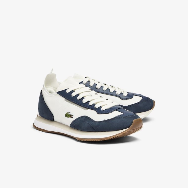 Lacoste Match Break Texteis Sneakers Branco Azul Marinho | DQS4WyRI