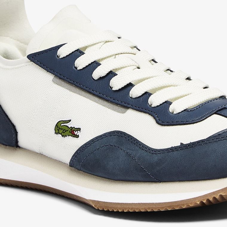 Lacoste Match Break Texteis Sneakers Branco Azul Marinho | DQS4WyRI