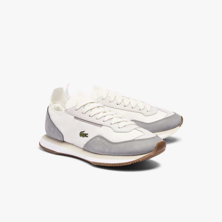 Lacoste Match Break Texteis Sneakers Branco Cinzentas | Ol1e3PSp